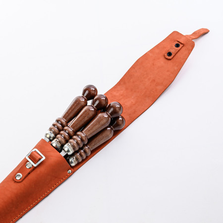 A set of skewers 670*12*3 mm in an orange leather case в Смоленске