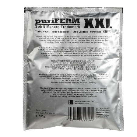 Turbo yeast alcohol "PuriFerm XXL" (350 gr) в Смоленске