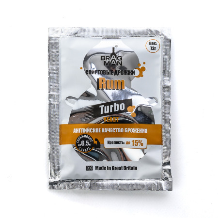 Turbo yeast alcohol BragMan "RUM TURBO" (72 gr) в Смоленске